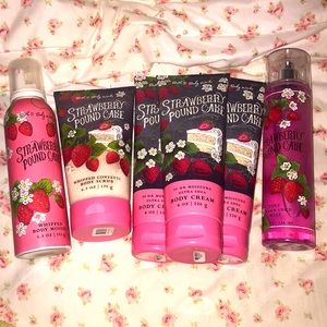 Strawberry Pound Cake lotion scrub, mousse & spray